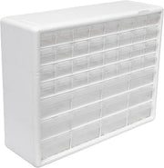 Akro-Mils 44-Drawer Plastic Storage Cabinet, 20"W x 6"D x 16"H, White