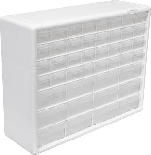 Akro-Mils 44-Drawer Plastic Storage Cabinet, 20"W x 6"D x 16"H, White