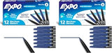 EXPO Vis-a-Vis Wet Erase Markers, Fine Point, Blue, 12 Count (Pack of 2)
