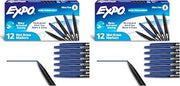 EXPO Vis-a-Vis Wet Erase Markers, Fine Point, Blue, 12 Count (Pack of 2)