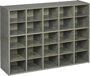 ECR4Kids Streamline 25 Cubby Tray Storage Cabinet, 5x5, Classroom Furniture, Grey Wash