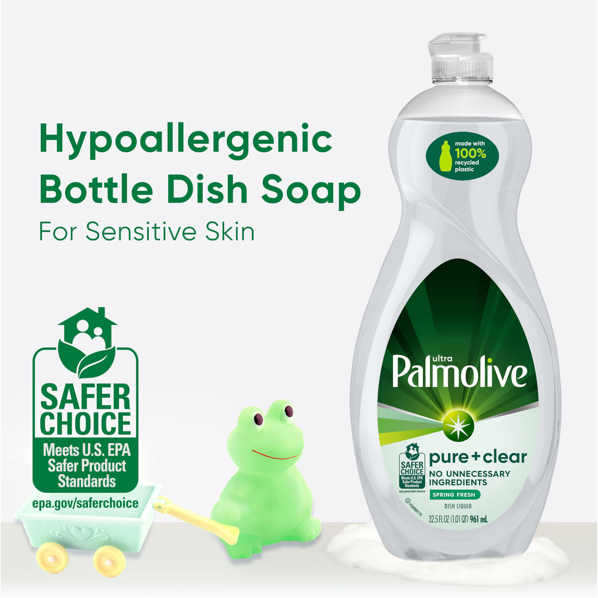 Palmolive Pure + Clear Spring Fresh / 32.5 Fl Oz (Pack of 1) / White Dish Soap