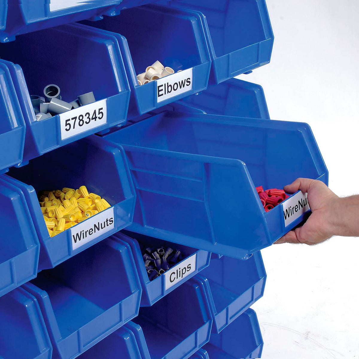 Double-Sided Mobile Rack with (48) Blue Bins by Global Industrial – Alloy Steel, Gray, Model 550180BL