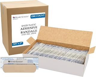 Henry Schein Sheer Strip Adhesive Bandages, 3/4" x 3", Sterile, 1500 Ct