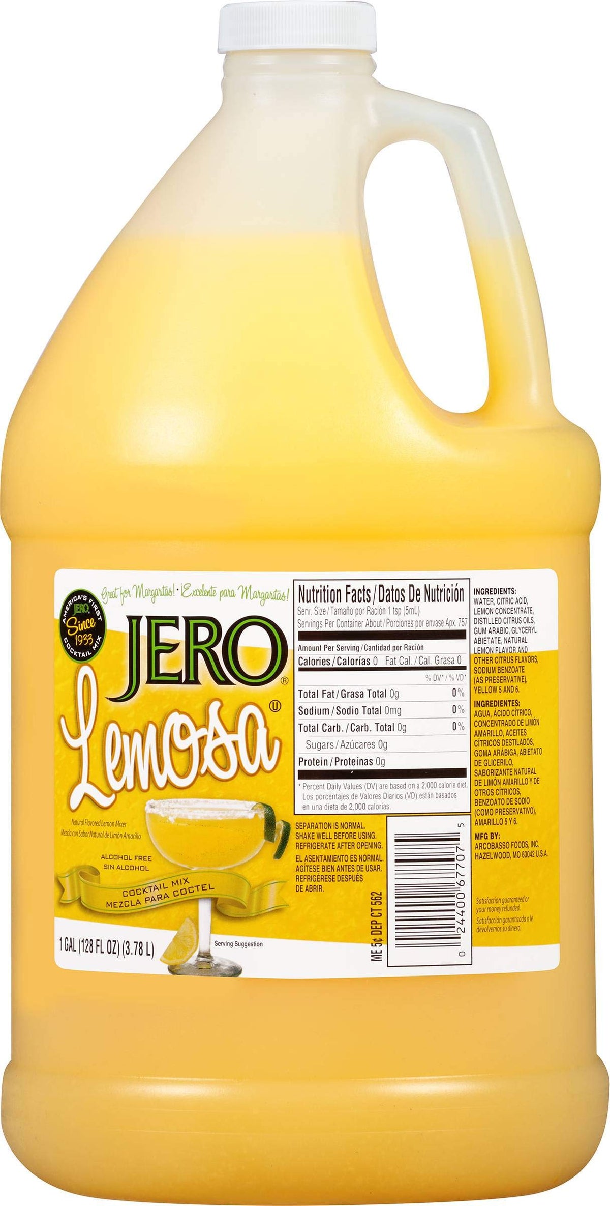 Mixer Jero Lemosa 1 Gallon -- 4 Case by Beverage Specialties – Pack of 4