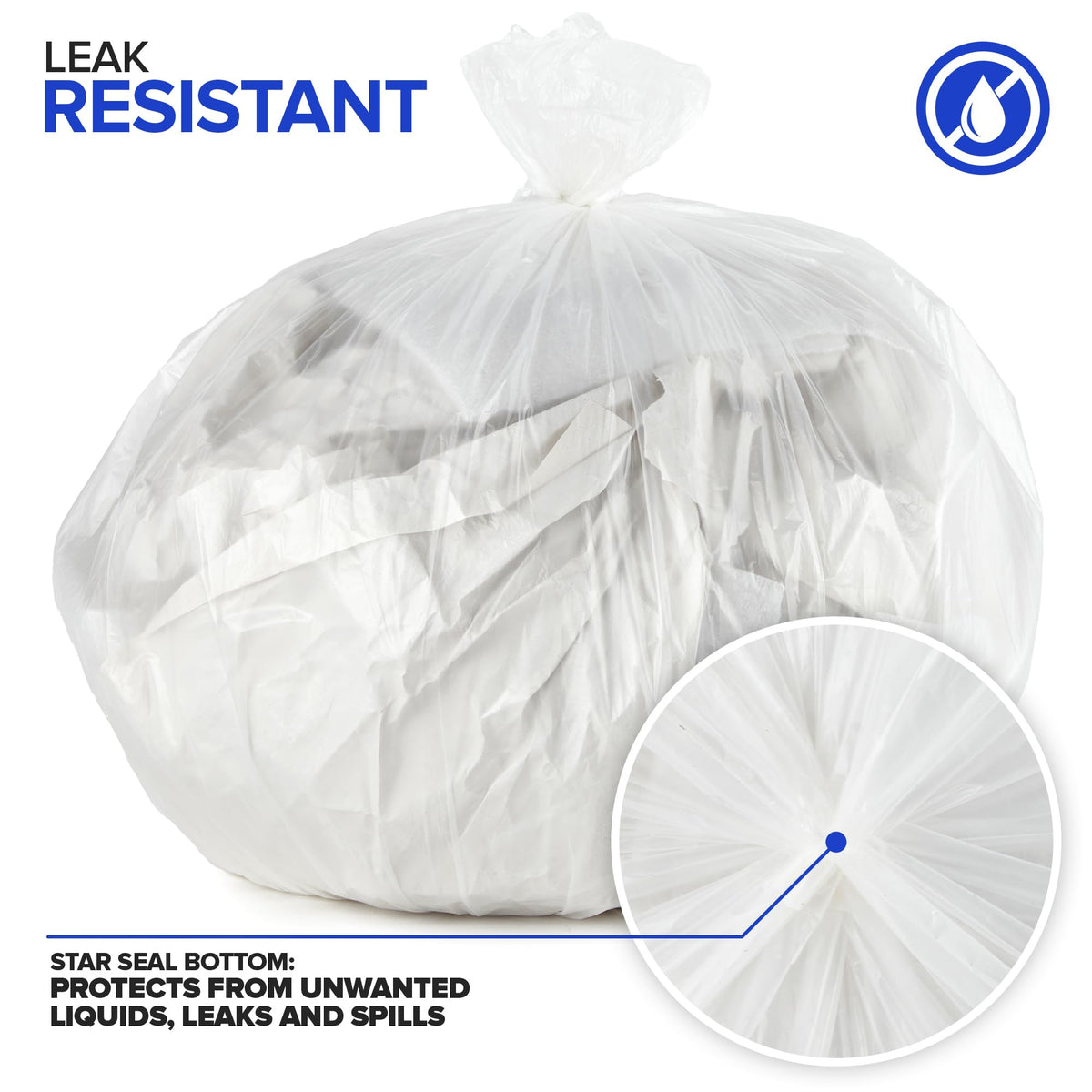Clear 4 Gallon Trash Bag (2000 Pack) Un-Scented Small Garbage Bags for Bathroom Can by Stock Your Home – 2000 Pack, 512.0 ounces, Plastic, Clear, Pack of 2000