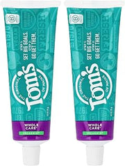 Tom's of Maine Whole Care Natural Toothpaste with Fluoride, Spearmint, 4 oz. (Packaging May Vary) (Pack of 2)