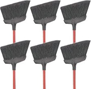 Libman Commercial 994 Commercial Angle Broom, Steel Handle, 54" Length, 13" Width, Black/Red (Pack of 6)