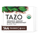 Organic Awake English Breakfast Black Tea Bags by TAZO – 36 Count (Pack of 4), Pack of 4, Model 68814414