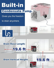 ALORAIR Red / Large / 180.0 pints Dehumidifiers