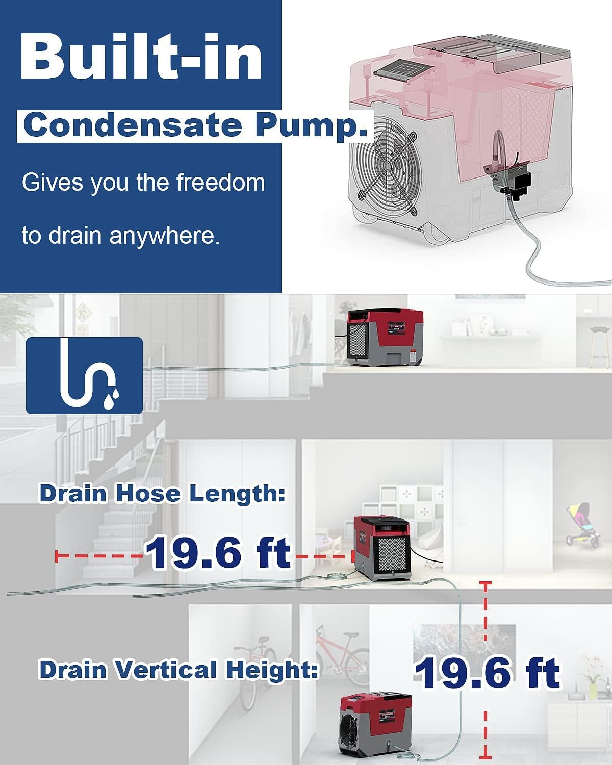 ALORAIR Red / Large / 180.0 pints Dehumidifiers