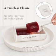 Mud Pie Cranberry Can Serving Dish Set, Ceramic, White