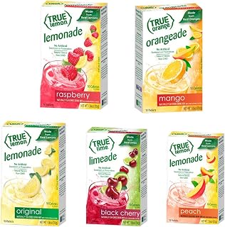 True Citrus True Lemon Assorted Beverage & Lemonade Drink Mixes 10 Ct 1.06oz(Pack of 5)