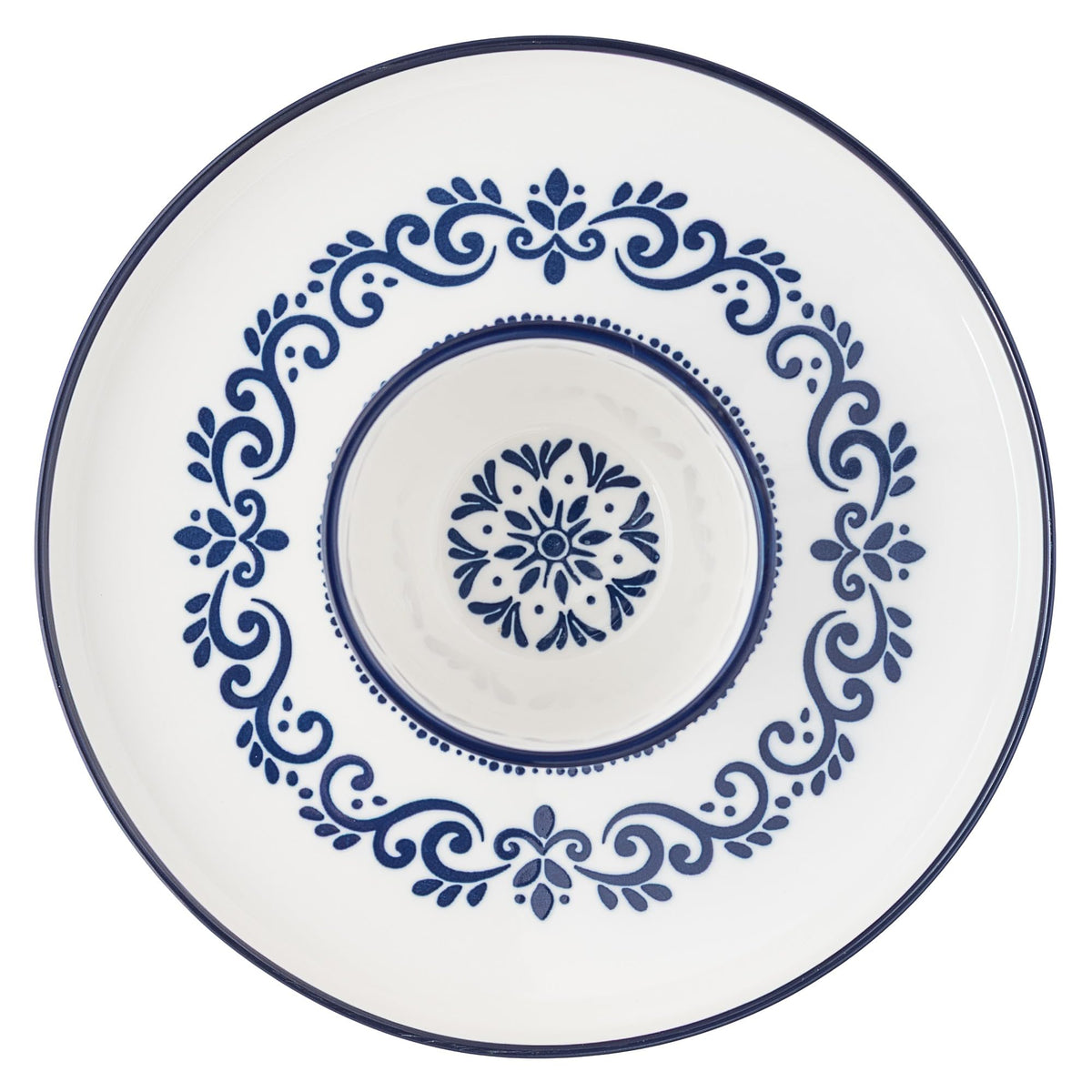 10 Strawberry Street Multiway Server - Chip & Dip/Cake Stand / Talavera Blue / 1 Serveware Accessories