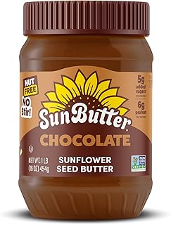 SunButter Chocolate Sunflower Seed Butter, 16 oz Nut-Free Spread with 7g Plant-Based Protein, Roasted Rich & Savory Flavor, Smooth Texture | Vegan, Kosher & Non-GMO