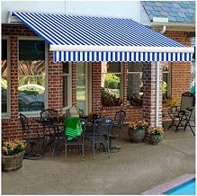 Awntech Retractable Awning Left Motor 24'W x 10'D x 10" H Blue/White