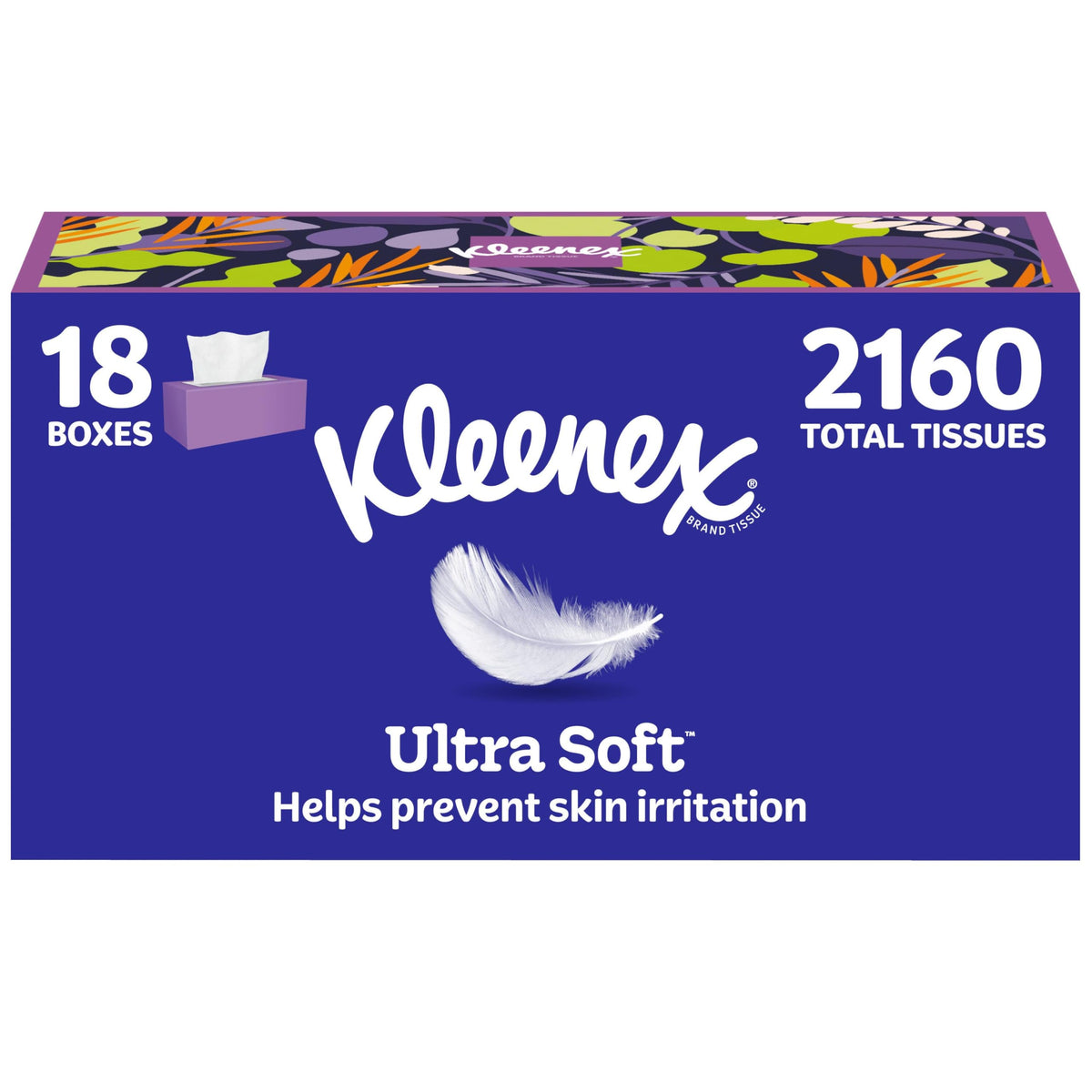 Kleenex White / 120 Count (Pack of 18) / 1 Box Tissues