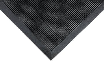 Notrax T28 Scrape® Moisture Trap Entry Scraper Mat, Outdoor Natural Rubber Doormat for Home or Business, Medium-Duty, Beveled Edges, 16" x 24", Black, T28S1624BL