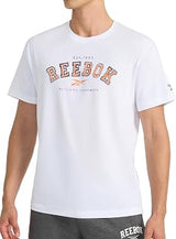 Reebok Men's Short Sleeve Graphic Crewneck T-Shirt, Standard Fit, Lightweight Cotton-Poly Fabric