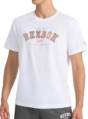 Reebok Men's Short Sleeve Graphic Crewneck T-Shirt, Standard Fit, Lightweight Cotton-Poly Fabric
