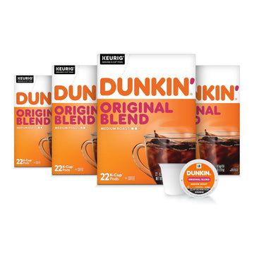 Dunkin’ Original Blend Medium Roast Coffee by Dunkin' – 22 Count (Pack of 4), coffee, Pack of 4, Model 881334012675