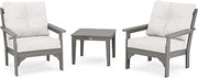Polywood Vineyard Deep Seating Set, Slate Grey/Textured Linen