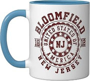 Bloomfield NJ | New Jersey | Vintage City Apparels Ceramic Mug, Blue/White, 11oz