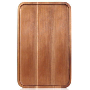 Ayiaren Acacia Wood Serving Tray, 16 x 10 Inch, Brown