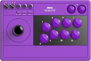 8Bitdo Arcade Stick for Switch/Windows, Wireless Fight Stick, Purple | Three Modes, Wireless Bluetooth, 2.4G Adapter&Wired USB-C|Dynamic Button Layout | 2 macro buttons | Turbo|Hidden 2.4G storage