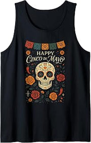 Happy Cinco de Mayo - Skull Fiesta Party Tank Top