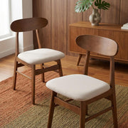 Wooden Dining Chairs with Cushioned Seat Set of by Starlight Canyon Home – Wood, Beige, Pack of 2