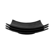 Square Shallow Plate by Elite Global Solutions – 9 3/4" x 2 1/4", Melamine, Black, Pack of 6, Model JW10SQRF-B
