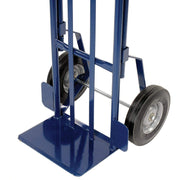 Steel 2-in-1 Convertible Hand Truck with Semi-Pneumatic Wheels by Global Industrial – 48"L x 16"W x 19"H, Alloy Steel, Blue, Model 185545
