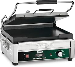 Waring Panini Press with Timer, 14.5" x 11" Cooking Surface & Flat Plates