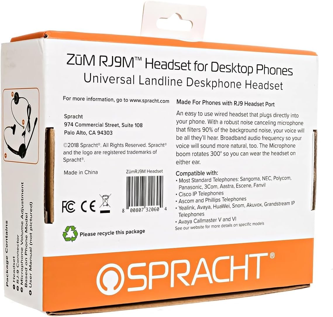 Spracht Black / Single Ear / 1 Headsets