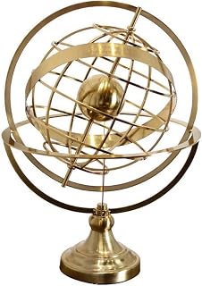 N&I Clear World Map Metal Globe Miniature World Ball Earth Round Globe for Home House Office Desktop Decoration 33 x 46 cm