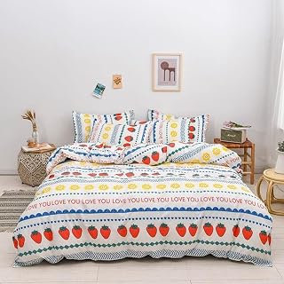 4 Pieces Duvet Cover Set Full Size Lightweight Easy Care Soft 1 Bed Sheet 2 Pillow Shams 1 Pillowcase 4 Pieces Beige Twin Size 4 Pieces (Silver King Size 4 PCS)