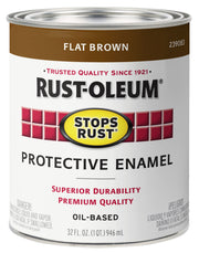 Rust-Oleum Flat Brown / 32 Fl Oz (Pack of 2) / Brush on Paint Interior & Exterior House Paint
