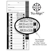 TruAlign Weekly Time Cards for 1600E Time Clock by Lathem – Size: Pack of 100 weekly time cards, Paper, White, Model E16-100