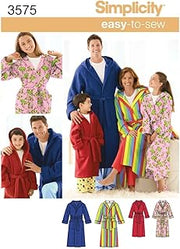 Simplicity S3575 Easy-to-Sew Robe Sewing Pattern for Children, Teens & Adults, Sizes XS-L & XS-XL
