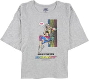 Skechers Womens Selfie Girl Graphic T-Shirt, Grey, X-Large