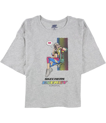 Womens Selfie Girl Graphic T-Shirt by Skechers – Cotton, Grey, Model W1TS175
