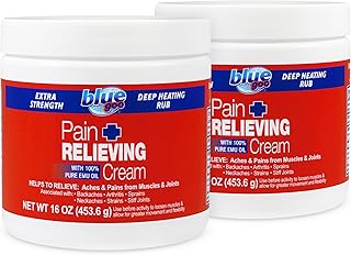 Blue Goo Deep Heating Cream, 2 Pack (2 x 16 oz) - Warming Menthol Cream with Methyl Salicylate, Emu Oil, Glucosamine, Chondroitin & MSM for Muscle and Joint Comfort