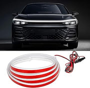 Car Hood Light Strip, 79" Waterproof LED DRL Dynamic Scan (White) | Dynamic Scan Startup, Flexible Waterproof Silicone, DRL Function, Self-Adhesive Mount, Universal Fit for Most Vehicles