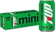 10 Mini Cans 7up Lemon Lime Soda 7.5 oz