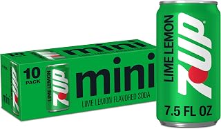 10 Mini Cans 7up Lemon Lime Soda 7.5 oz