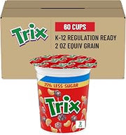 Trix 25% Less Sugar Cereal, Single Serve Cups, 60 Ct, 7.5 lb Case