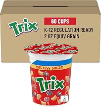 Trix 25% Less Sugar Cereal, Single Serve Cups, 60 Ct, 7.5 lb Case