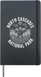 North Cascades National Park Washington Souvenir Hardcover Journal, Black