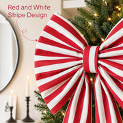 Zesua Giant Holiday Bow, 6.5 Feet, Red and White Striped